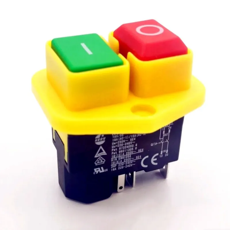 1 шт. KEDU KJD17B кнопочный переключатель 220 В-240 В 16 А 5-контактный электроинструмента