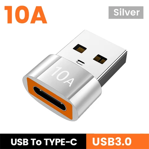Адаптер USB Type-C на 10 А для передачи данных, преобразователь для быстрой зарядки, USB 3,0 OTG для Macbook и ПК