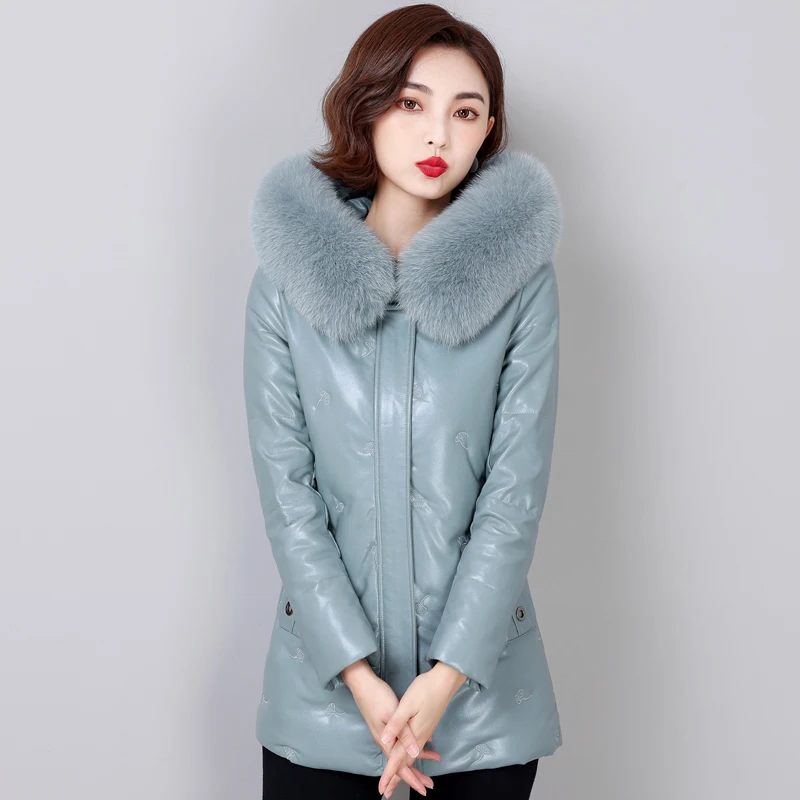 New Fashion Winter 90% White Duck Down Women Coats Real Fox Fur Collar Hooded Down Jacket Women Parkas Thick Warm Snow Outwear