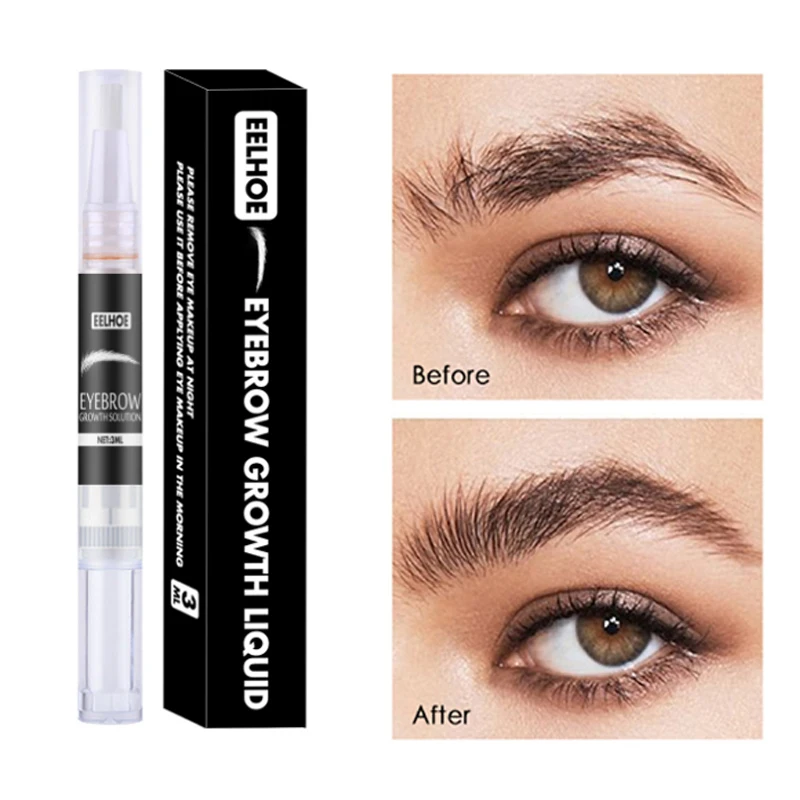 

EELHOE Eyebrows Growth Liquid Enhancer Waterproof Sweat-Proof Non-Fading Black Pen Natural Eyebrow Longer Thicker Cosmetics Tool