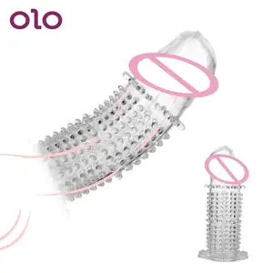 Многоразовые презервативы OLO для увеличения пениса, увеличивающие член, мужские Т-образные кольца для стимуляции точки G, интимные игрушки для мужчин