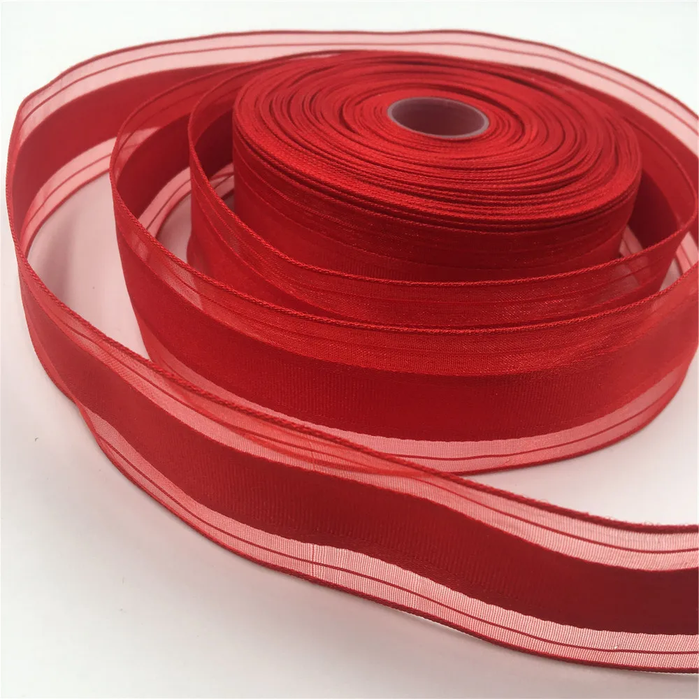 

38mm 25Yard Red Grosgrain Ribbon Wired Edge for Birthday Christmas Gift Box Wrapping Decoration DIY1-1/2"N2214