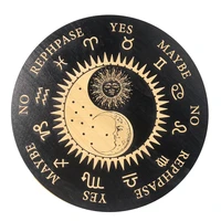 real wood hd inkjet twelve constellations sun moon star yin yang tai chi round board coaster crystal divination meditation decor