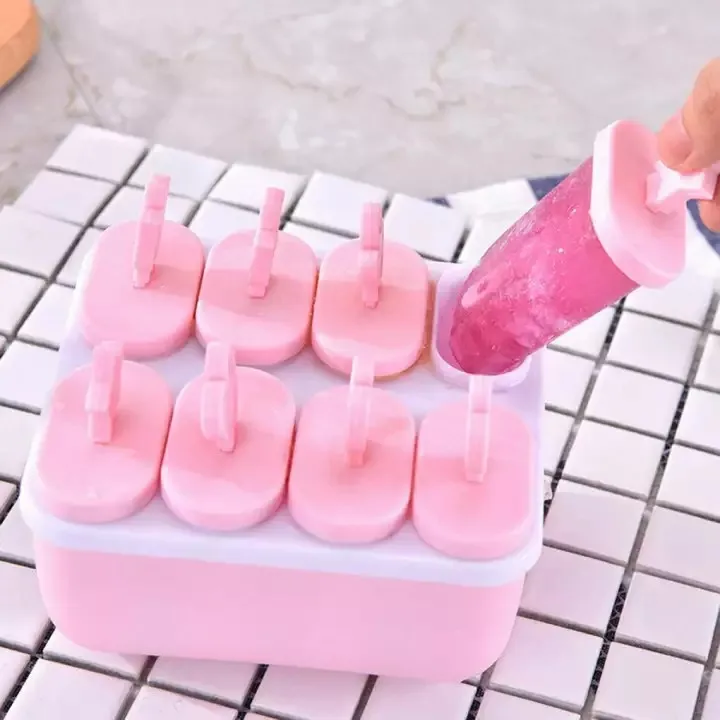 

8 Grid Frozen Ice Cream Lolly Juice Maker Mold Popsicle Mould Mould Icebox Plastic Kitchen Tools & Gadgets Kitchen Accessories