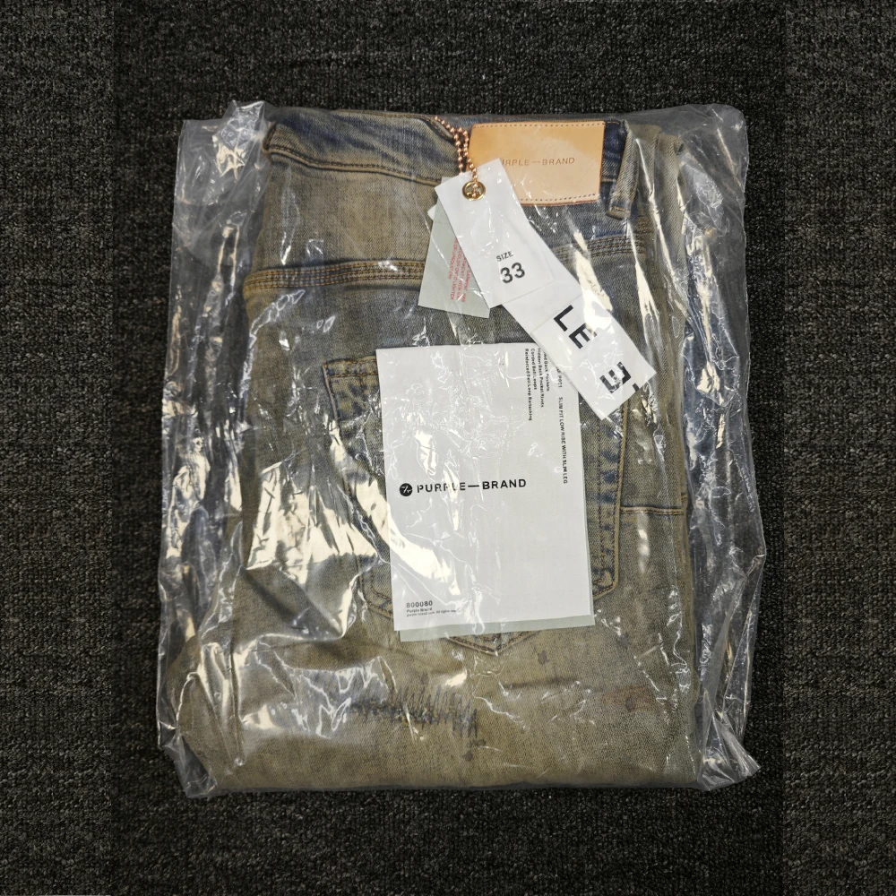 Purple Brand Low Rise Skinny Men Jean Indigo Repair Bleach Gradient Purple Jeans