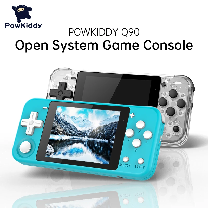 POWKIDDY Q90 Handheld console  3-inch IPS screen Dual Open System Game Console 16 Simulators Retro PS1 Kids Gift 3D New Games