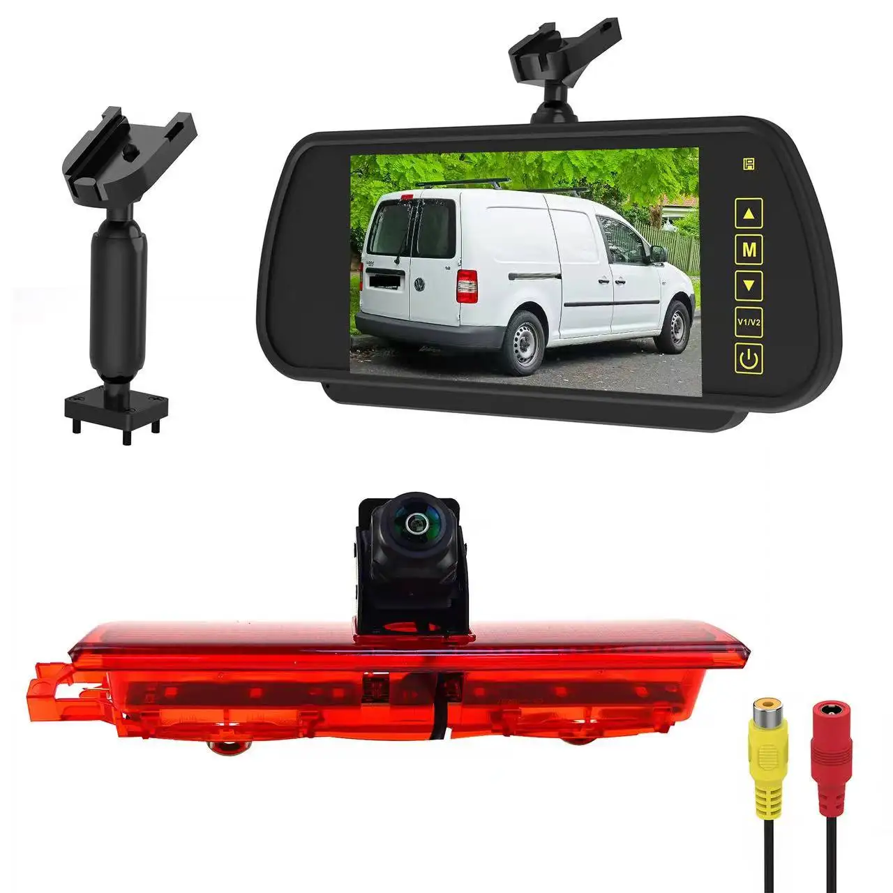 Камера с высоким тормозом для VW Caddy 2003-2015 7-дюймовым зеркалом заднего вида