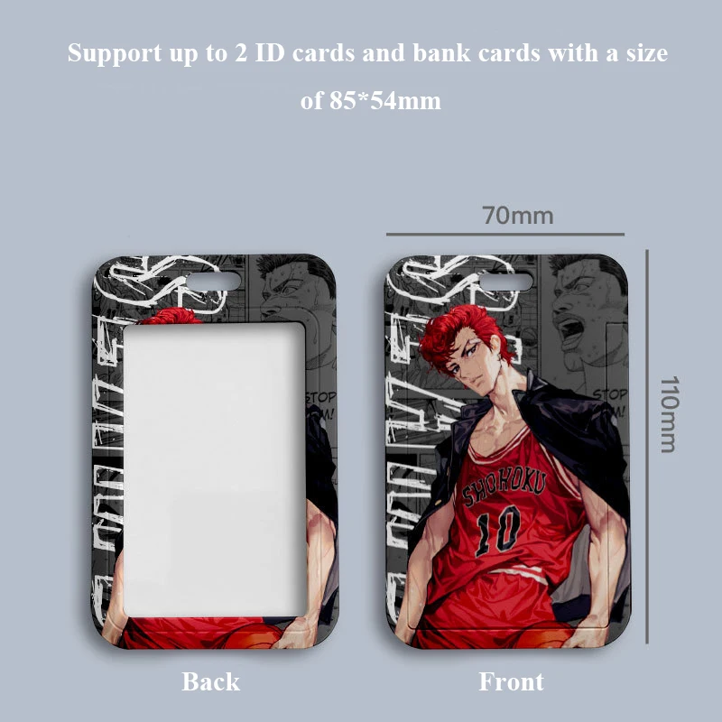 110*70mm Japanese Anime Cartoon Slam Dunk Lanyard ID Card Badge Holder with Keychain Keyring Gift
