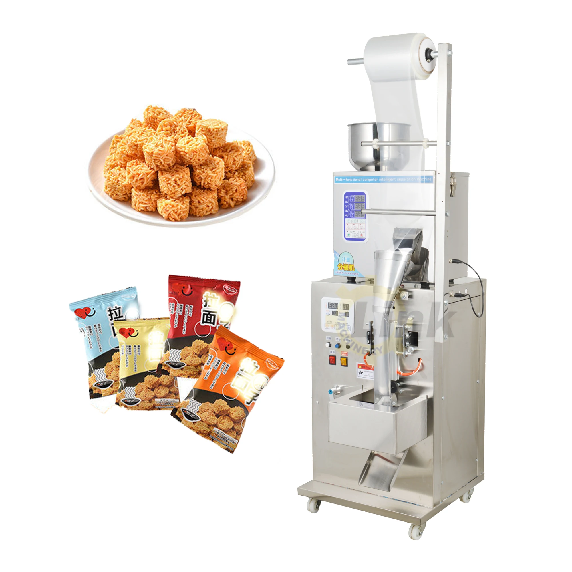 

Automatic chocolate fudge snack packaging machine candy filling and sealing packaging machine