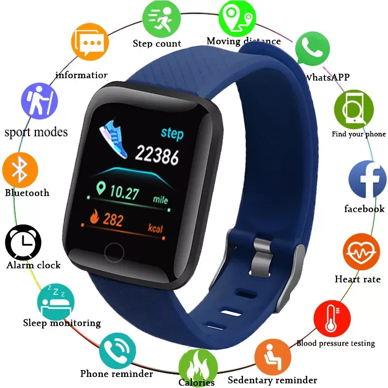

Men Women Smart Watch 1.44" HD Screen Sport Smart Bracelet Heart Rate Blood Pressure Monitor Fitness Tracker for IOS/Androi