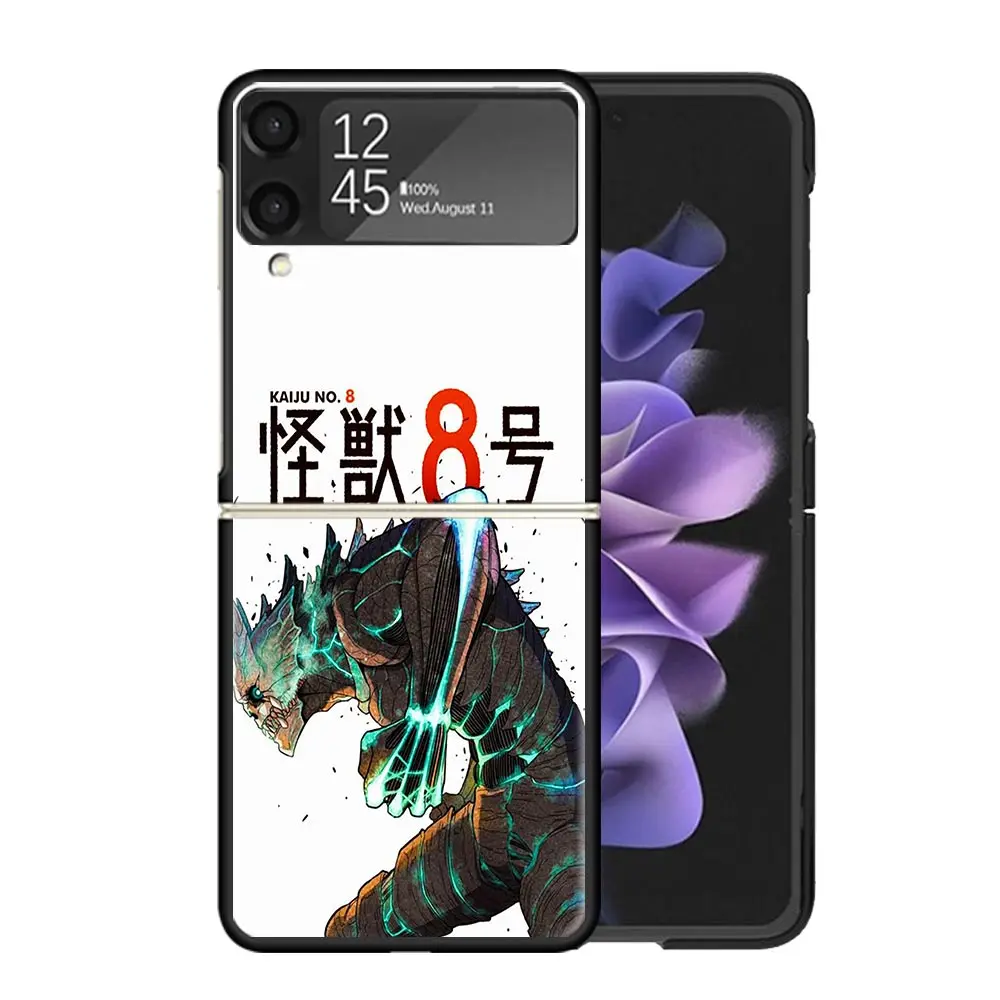 Кайдзю No. 8 аниме для Samsung Galaxy Z Flip 6 5 4 3 5G черный чехол телефона Flip6 Flip5 Flip4 Flip3