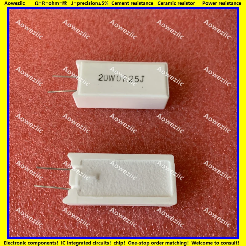 10 шт. 20 Вт 0 25R R3J 33R 5RJ 1R 2RJ 3R 4R 5R 5 6 8R 7 ОмJ 10RJ 12R 15RJ 20R OHM Вертикальное сопротивление
