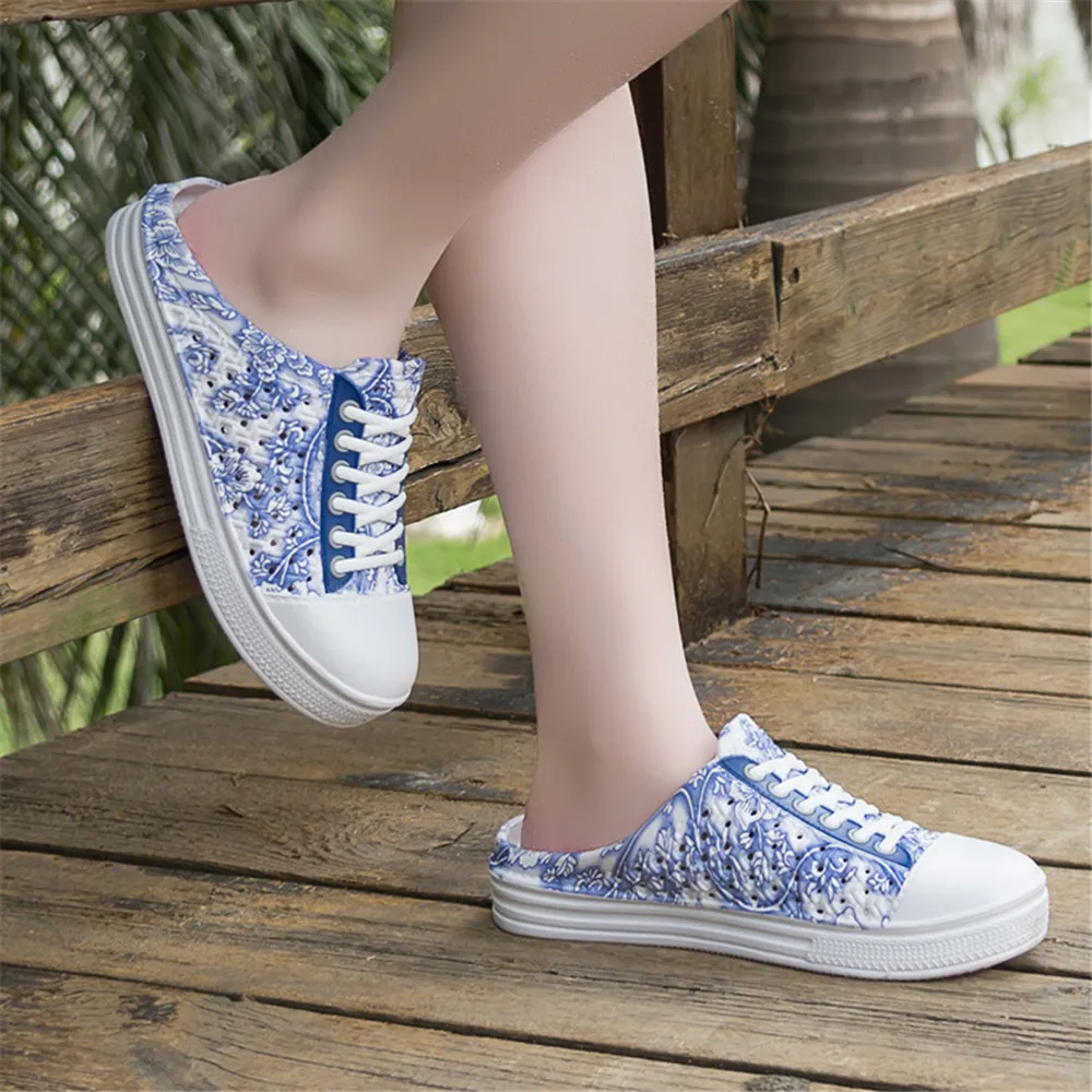 Womens Slippers Summer Clogs Hollow Outdoor Pool Sandals Garden Beach Shoes Water Shower Flip Flop Lightweight Mules