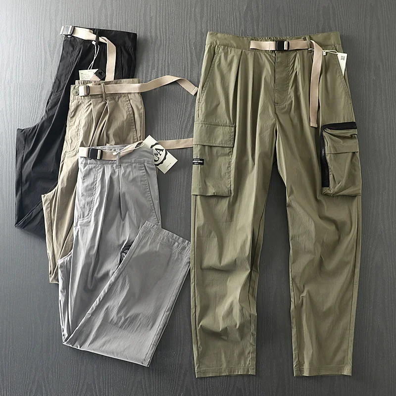 Легкие гладкие дышащие мужские городские брюки уличные функциональные