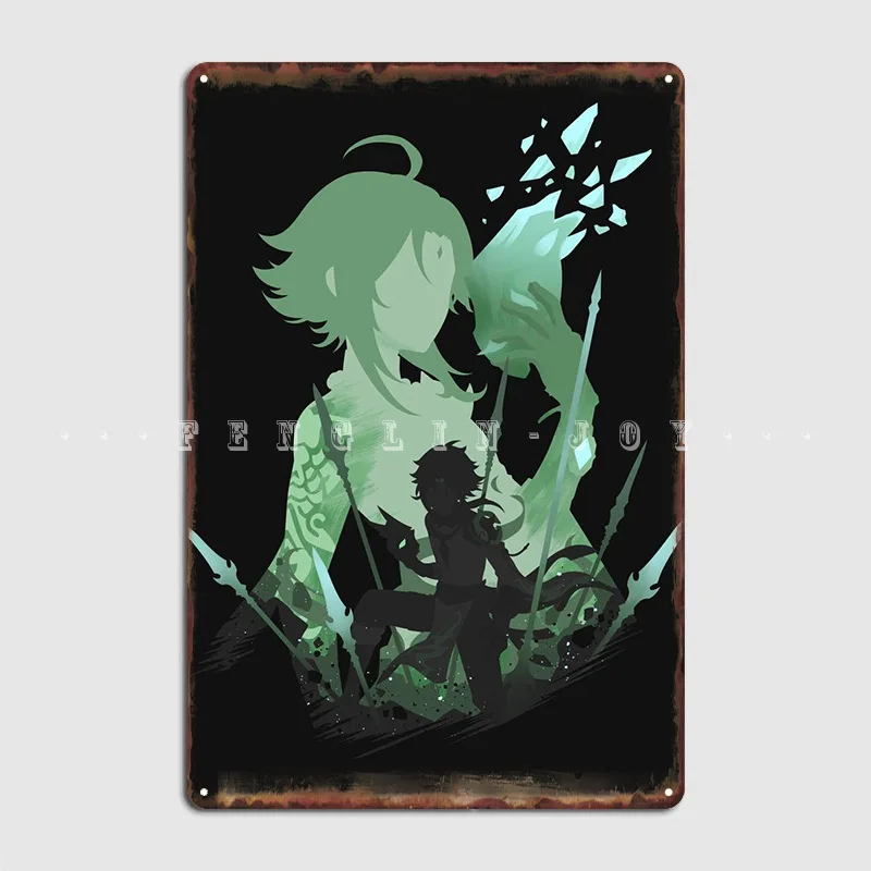 

Плакат Xiao Genshin Impact металлический плакат клувечерние НКА клуб бар Классическая роспись оловянные плакаты