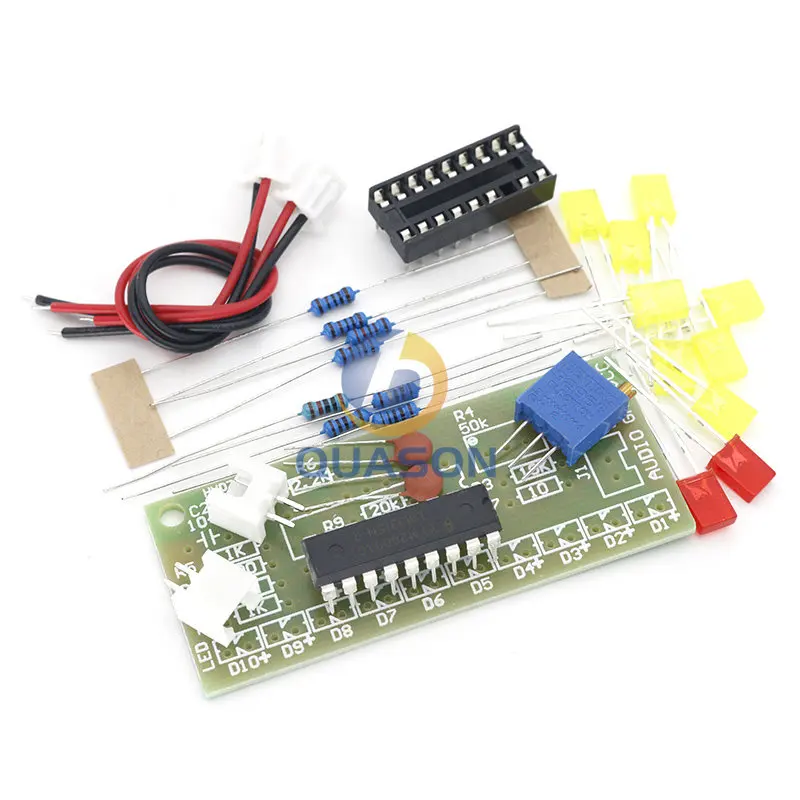 LM3915 10 светодиодный звуковой анализатор спектра комплект индикаторов уровня DIY