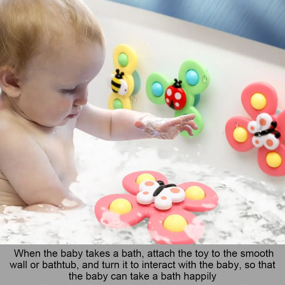 

3pcs/set Baby Cartoon Insect Spinner Colorful Gyro Stress Relief Educational Fingertip Toys For Kids Birthday Gift