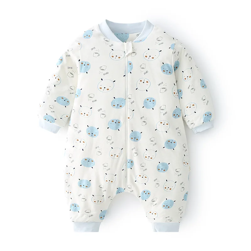 Baby sleeping bag autumn and winter baby thermostatic split-legs thickened pajamas newborn zipper multi-functional anti-kick
