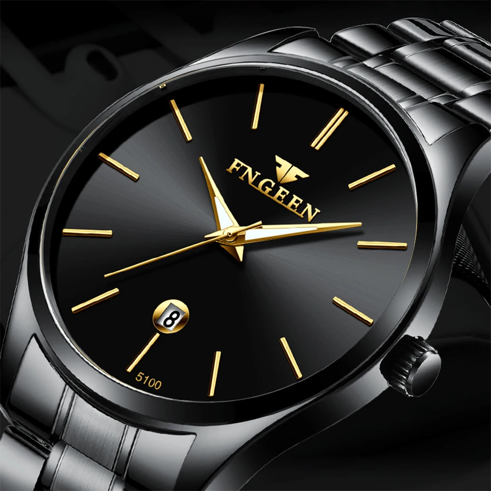 

FNGEEN Luxury Brand Analog Sports Wristwatch Display Date Men Quartz Watch Business Watch Men Watch Ultra-Thin Relogio Masculino