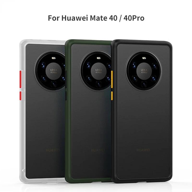 

Frosted TPU Anti-fall Transparent Shell for Huawei Mate40 Mobile Phone Shell PC Hard Shell for Mate40pro Protective Cover