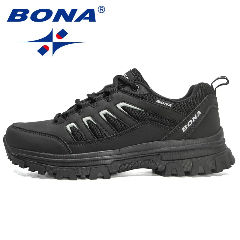 BONA 2022 New Designers Hiking Shoes Mesh Fabric Climbing Shoes Men Outdoor Trekking Sneakers For Man Rubber Sole Walking Shoes