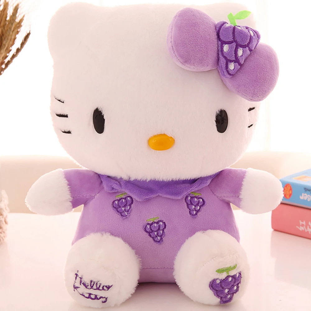 

Fruit Hello Kitty Plush Doll Kawaii Grape Cats orange Stuffed Soft Toys Cushion Sofa Pillow Room Decor Girl Birthday toy Gifts