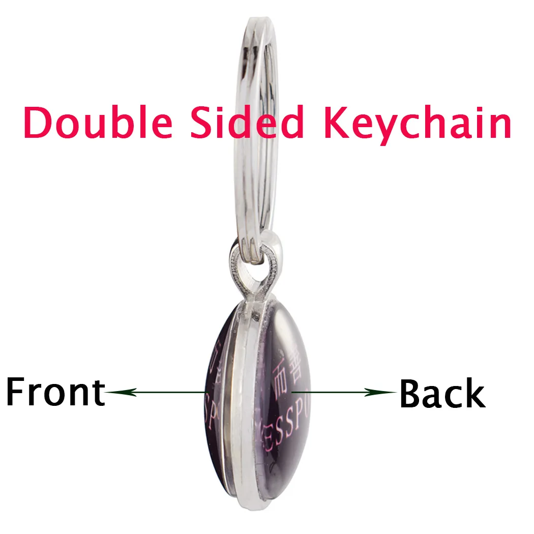 12 Zodiac Sign Keychain Glass Crystal Constellation Leo Scorpio Aries Virgo Libra Double Face Key Rings Women Mens Birthday Gift