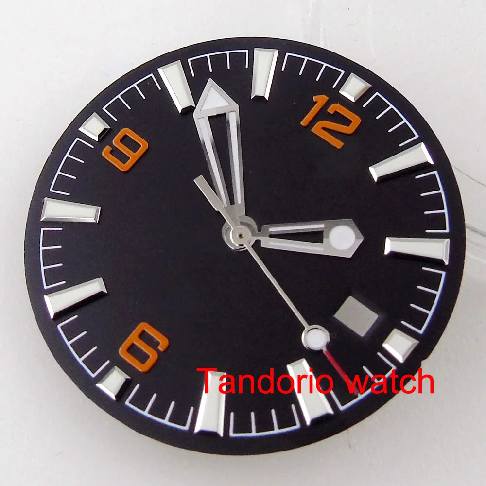 

Black Watch Face 31mm Watch Dial Watch Needles for Miyota 8215 PT5000 Movement Date