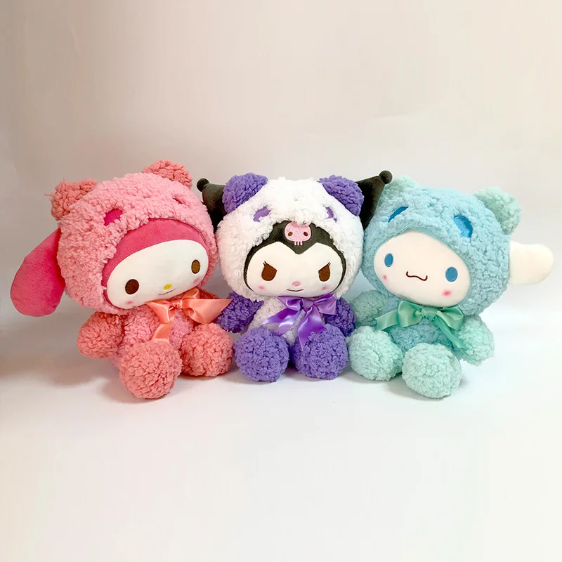 

Sanrio Plush Toy Cartoon Character Panda Transformation Kuromi My Melody Cinnamoroll Plush Doll Soft Doll Children Gift