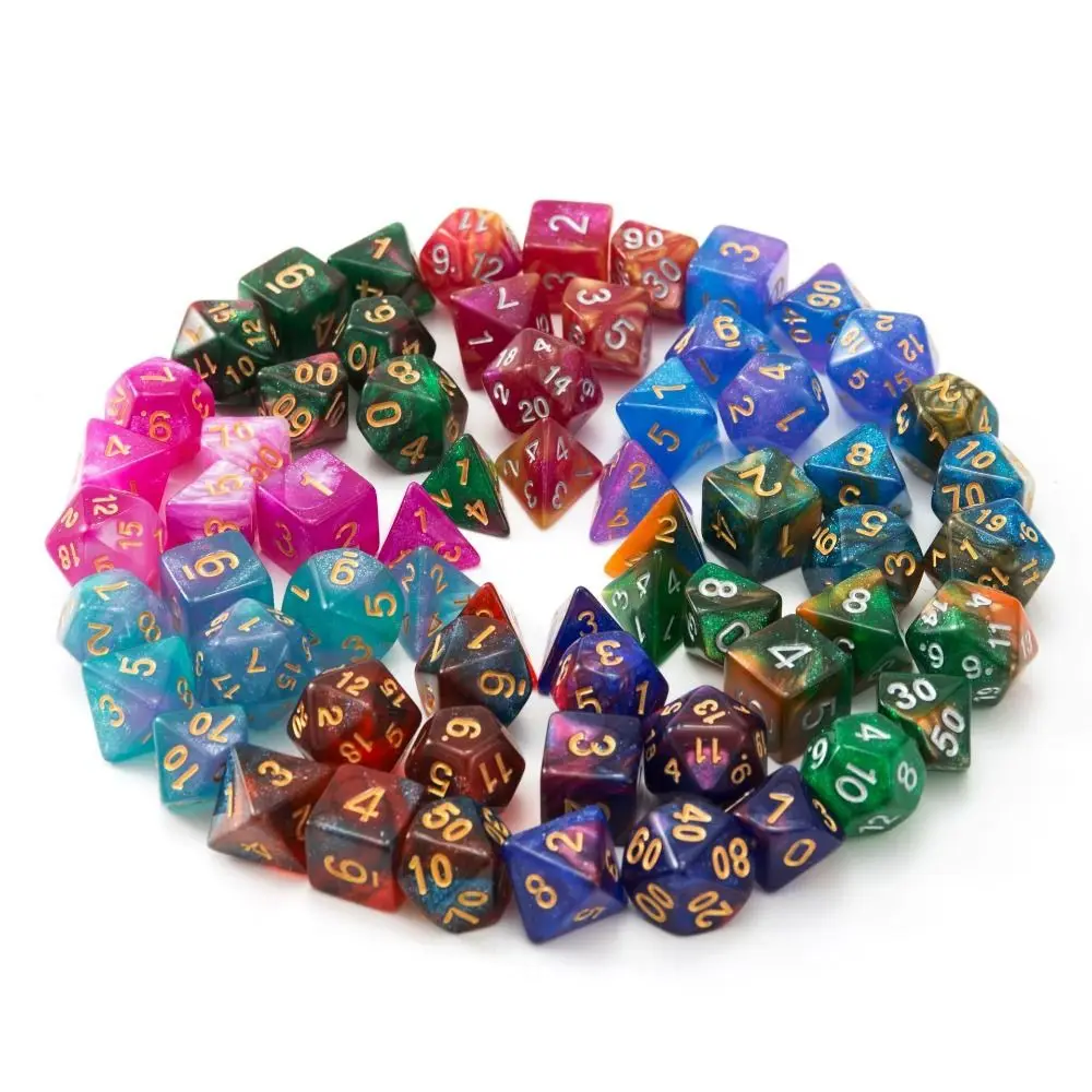 

7 шт./компл. подарок для TRPG DND 7-Die D4 D6 D8 D10 игральные кости DND настольная игра многогранные игральные кости