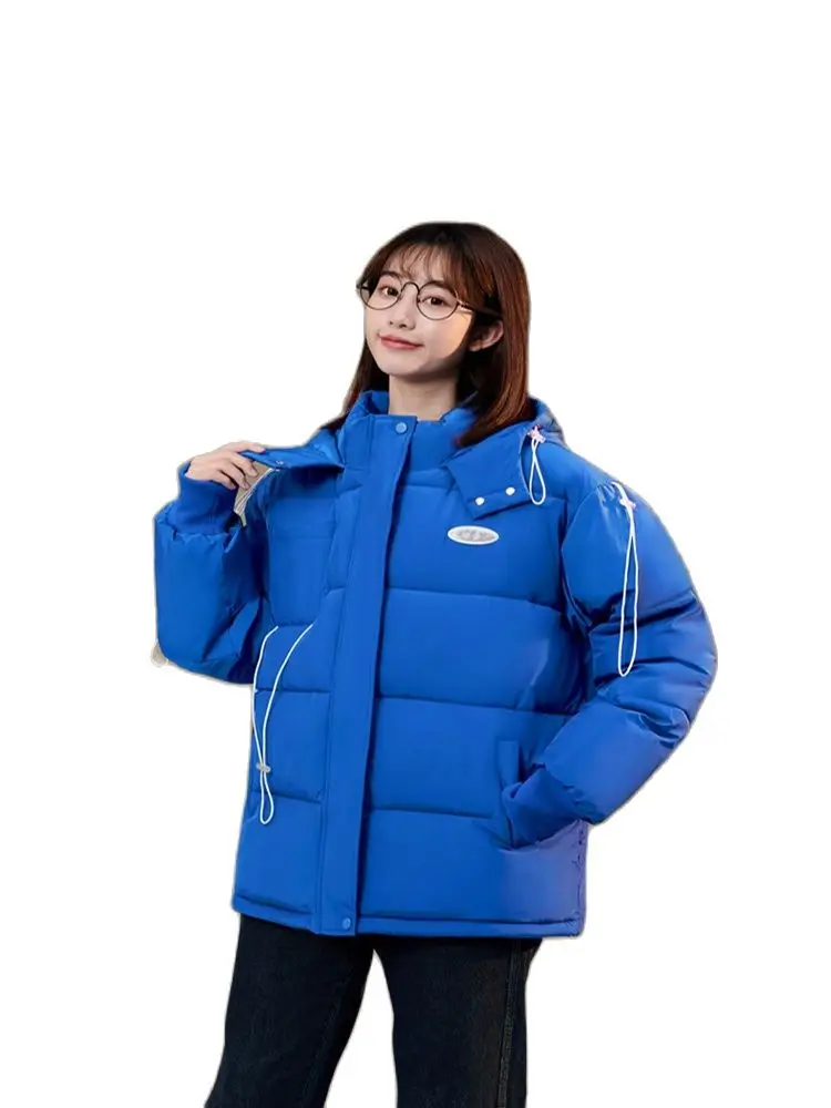 

2022 New Winter Women Parkas Jackets Loose Hooded Thicken Warm Padded Coat Knit Spliced Female Winter Outwear Jacket