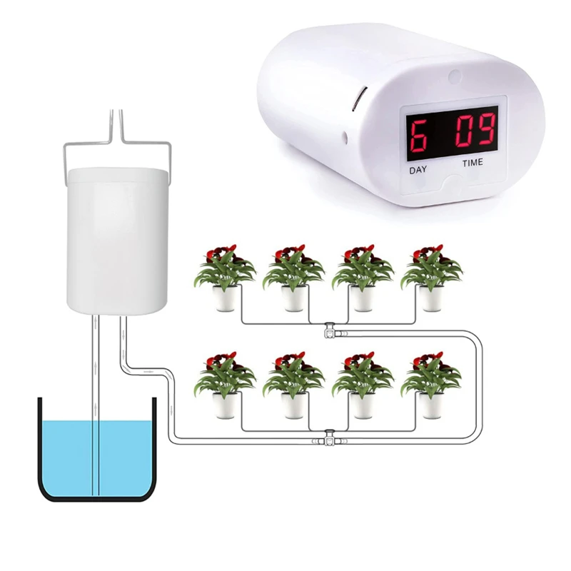 

2/4/8 Head Automatic Watering Pump Controller Flowers Plants Home Sprinkler Drip Irrigation Device Pump Timer System Garden Tool
