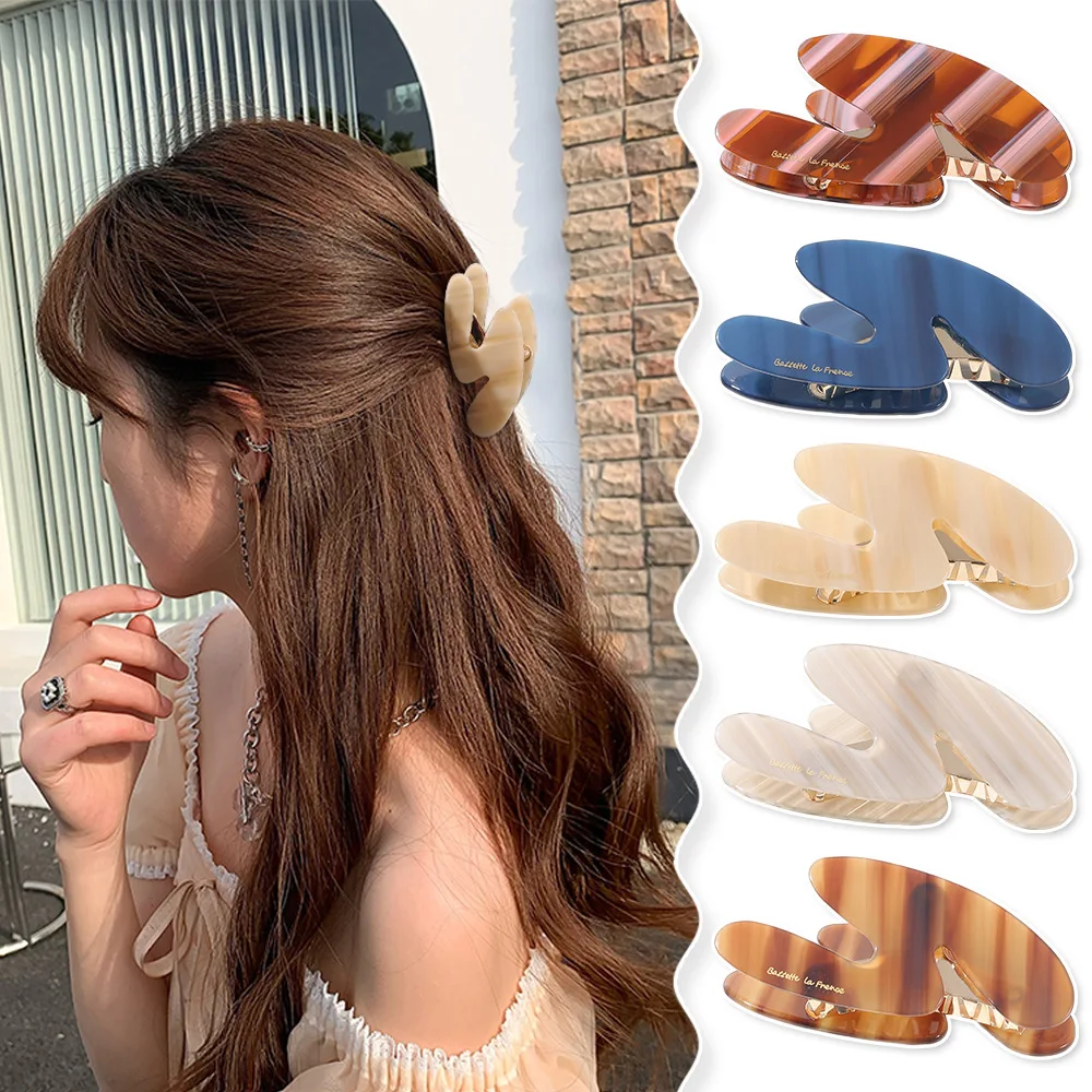 

Acetate S Shape Hair Claw Clip Women Korean Elegant Barrettes Ponytail Shark Hair Clip Hairgrips Hairpins Clamp Hair Accessories