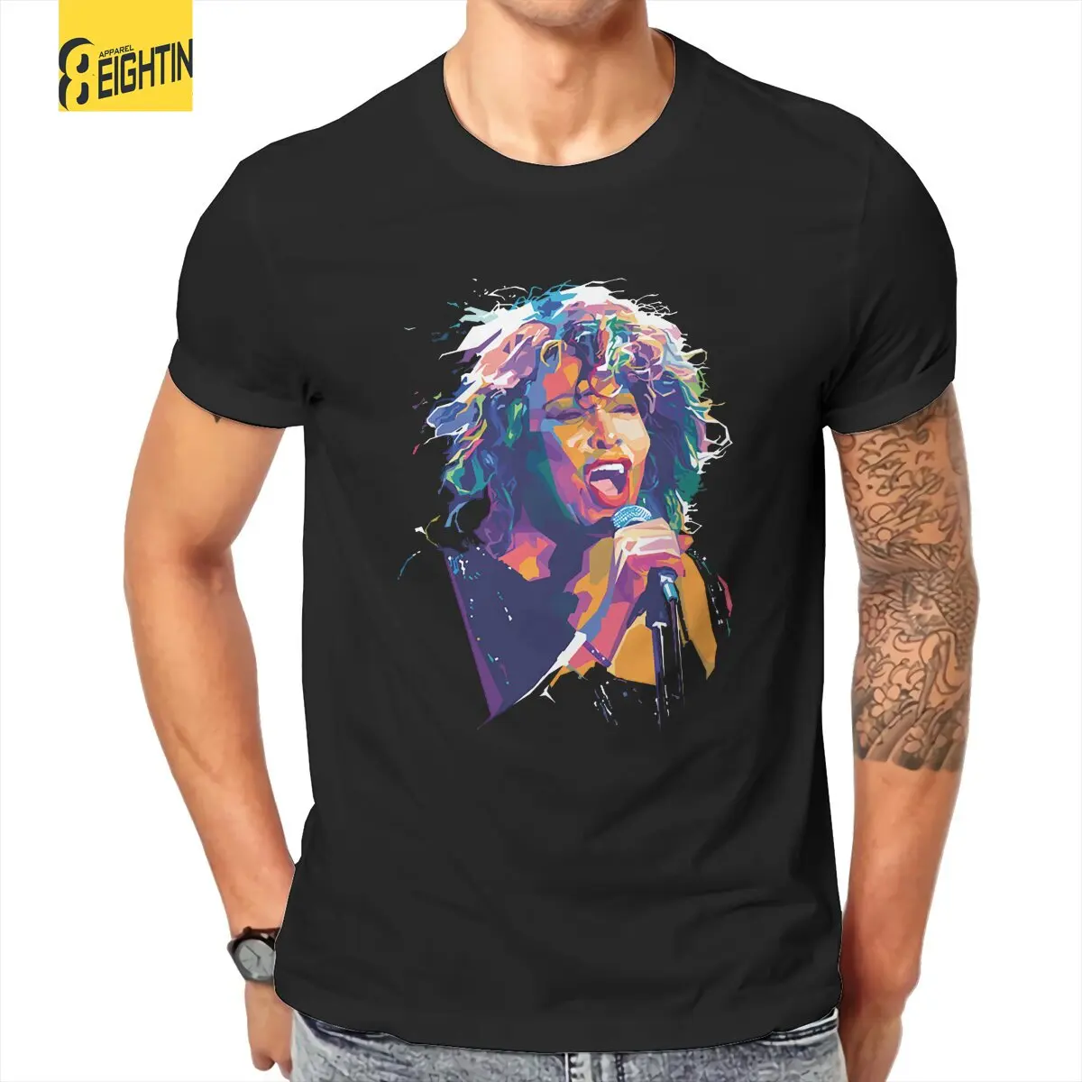 

Novelty Tina Turner Rock Queen T-Shirt for Men O Neck Cotton T Shirts Short Sleeve Tee Shirt Original Tops