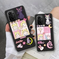 cute cartoon sailor moon phone case for xiaomi mi note 11 10 9 8 11x lite 9t cc9 poco m3 x3 pro se