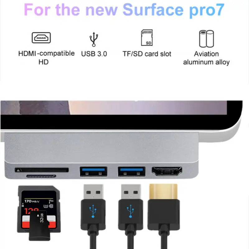 

Док-станция с Usb Type-C на HDMI, 5 в 1