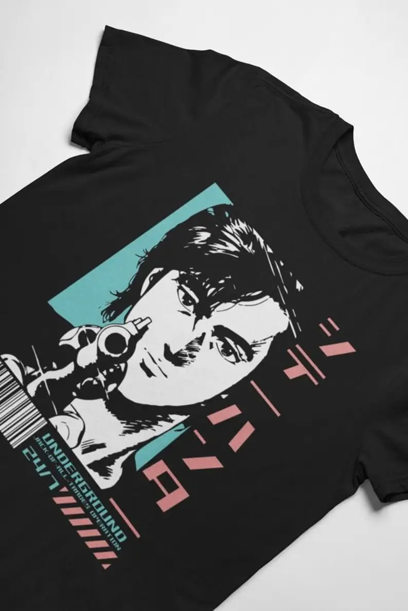 Ретро футболка унисекс с изображением охотника и города рубашка Рио Саеба Каори