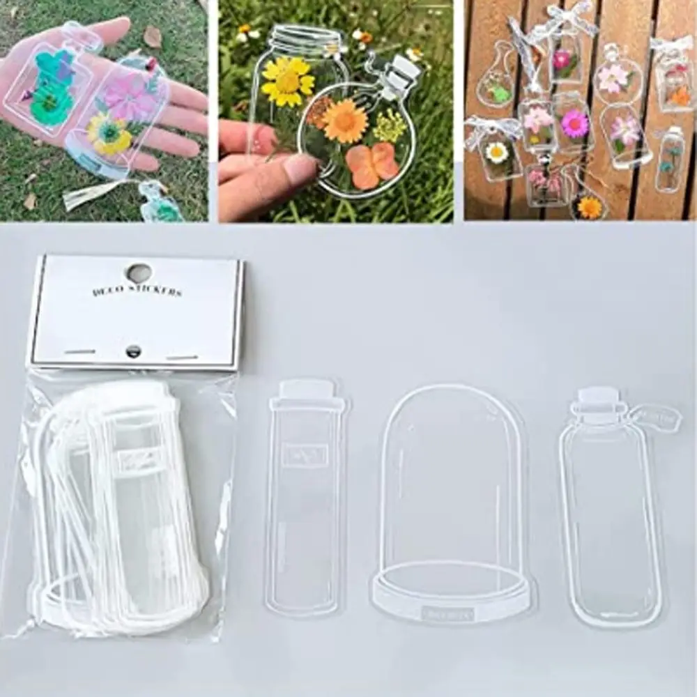 

Прозрачные пластиковые закладки с цветами