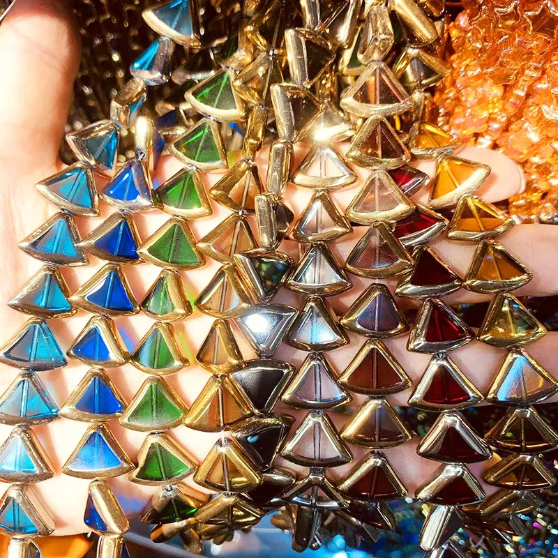 

20pcs/Lot Colorful Sector Loose Spacer Beads DIY Jewelry Accessories for Handmade Glass Bracelet Findings