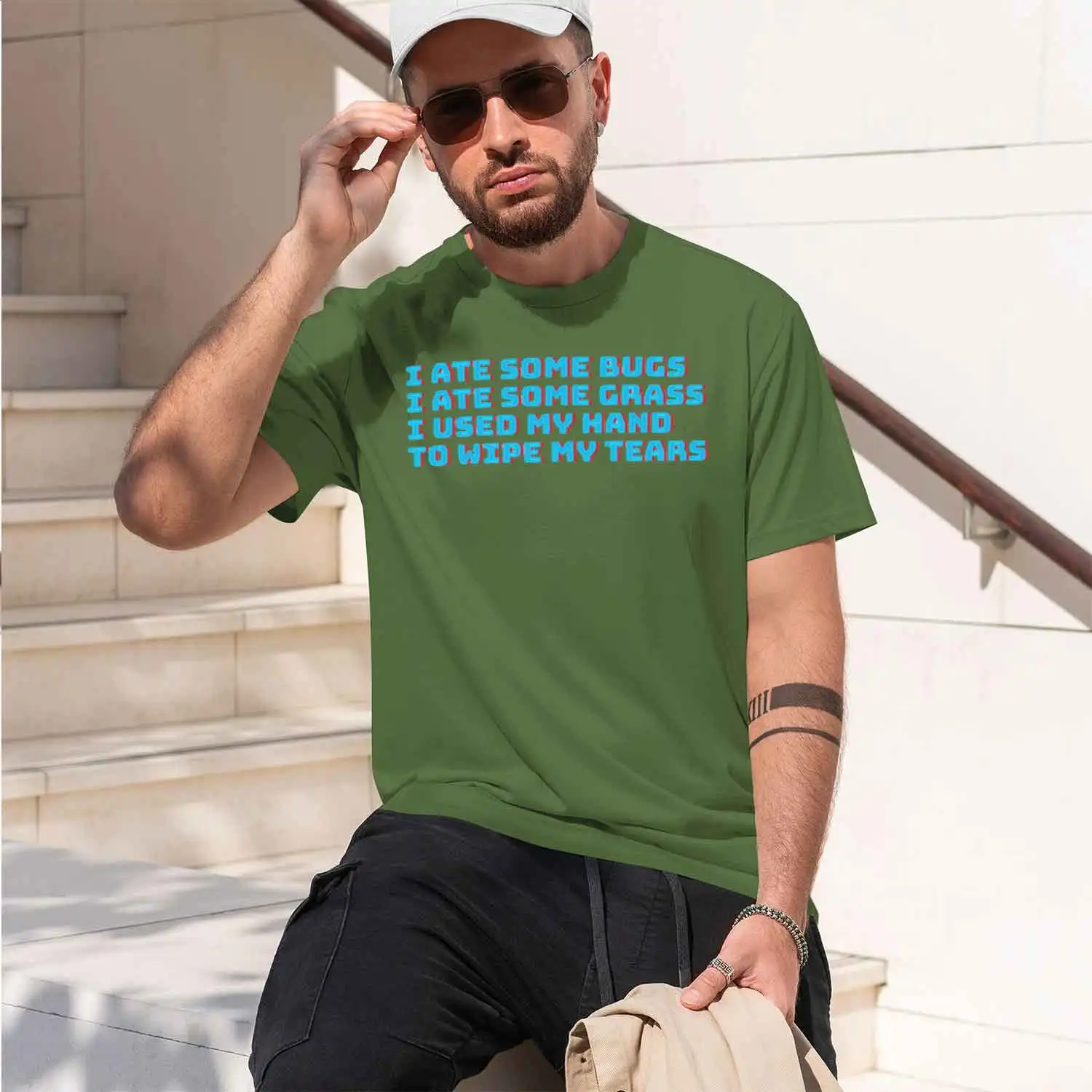 Фото Футболка Nao Ate Some s Quote Sticker 2026, новая модель, мужская, с коротким рукавом, круглым вырезом, классическая, повседневная, в различных цветах и размерах, для Dai №5