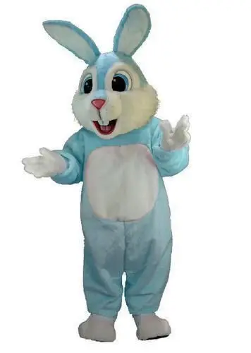 

New Adult Best Sale Rabbit Bunny Light Blue WHite Animal Cartoon Mascot Costume Christmas Fancy Dress Halloween Mascot Costume