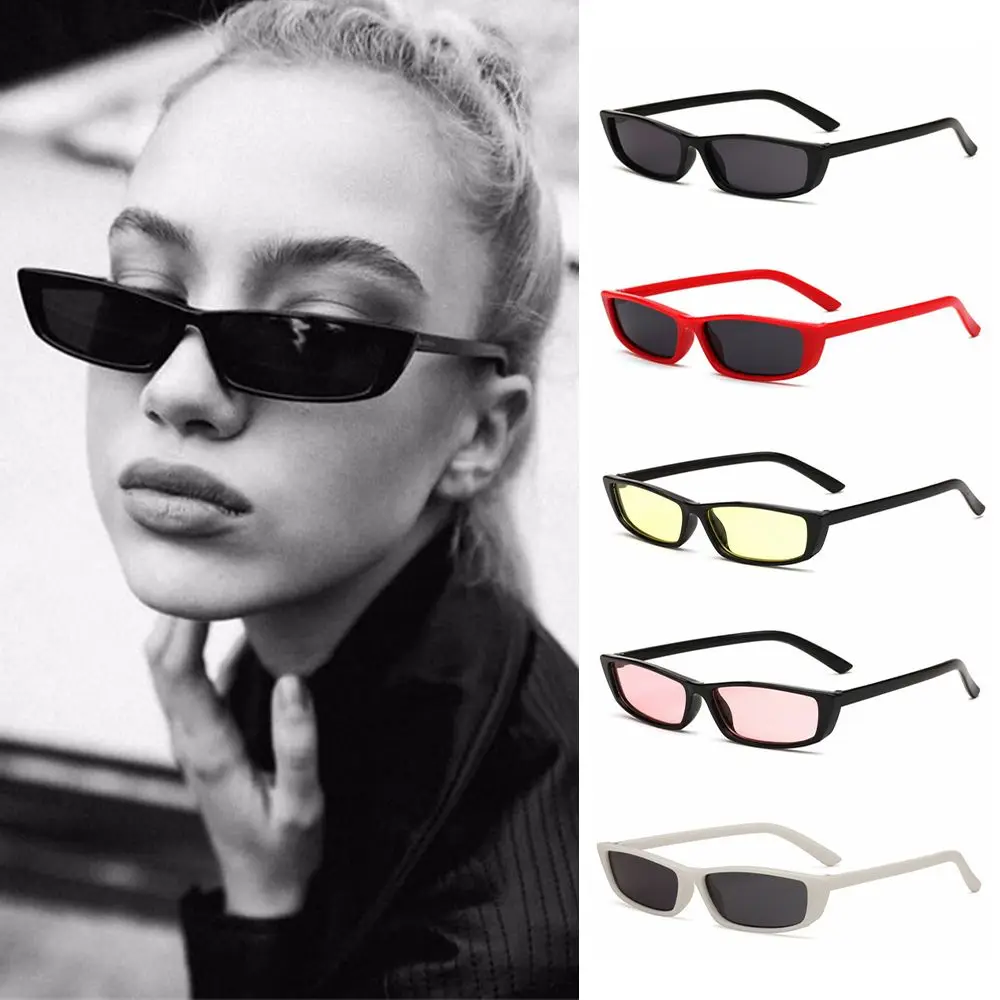 

Square UV400 Eyewear Women's Fashion Small Rectangle Sunglasses Narrow Sunglasses Small Frame Retro Sun Glasses