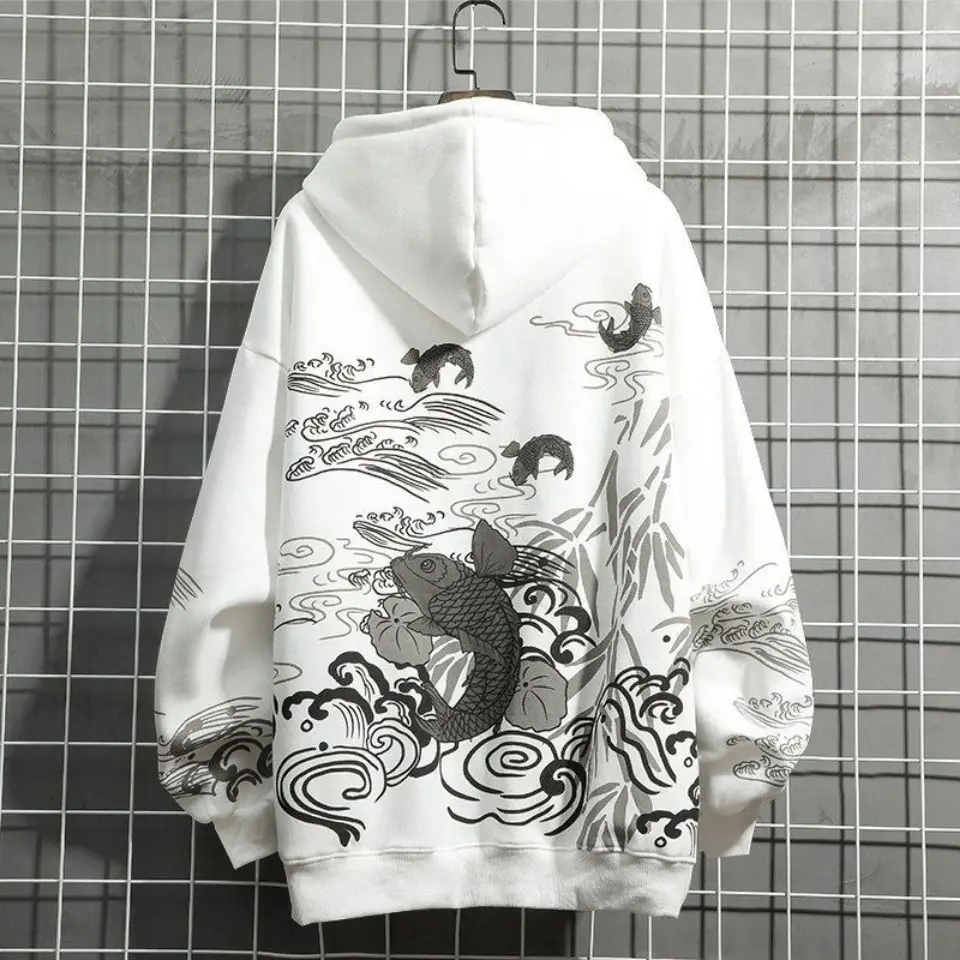 

Y2K Emo Men Streetwear Vintage Skull Hoodie carp Hoodies Grunge Oversized Sweatshirt Gothic Tops Harajuku Alt Jackets Clothes