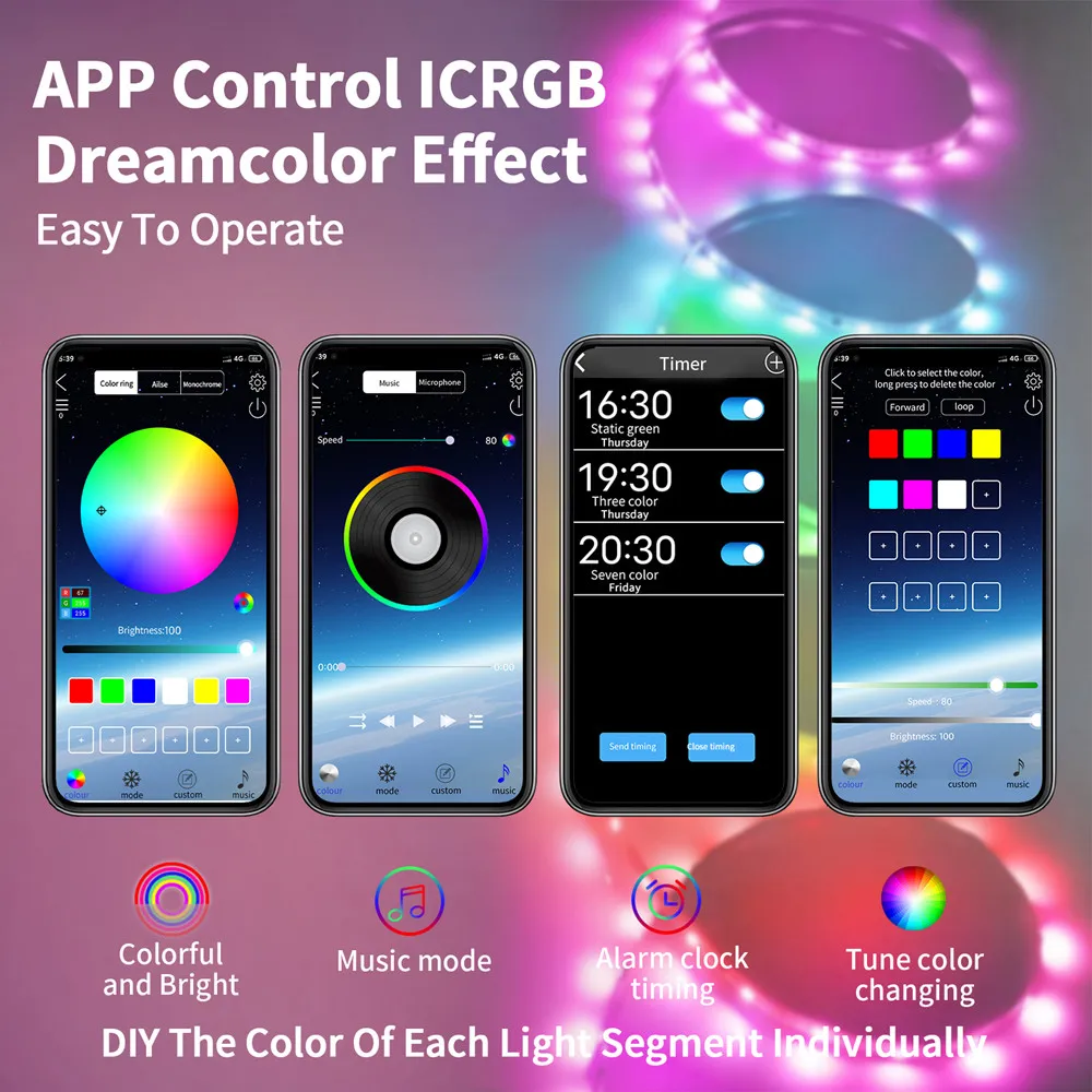 Фото Bluetooth USB WS2812B Светодиодная гирлянда 5 В RGB IC Pixel Lndividual AddressabIe Рождественские гирлянды с 40 клавишами ИК-пульт дистанционного управления №5