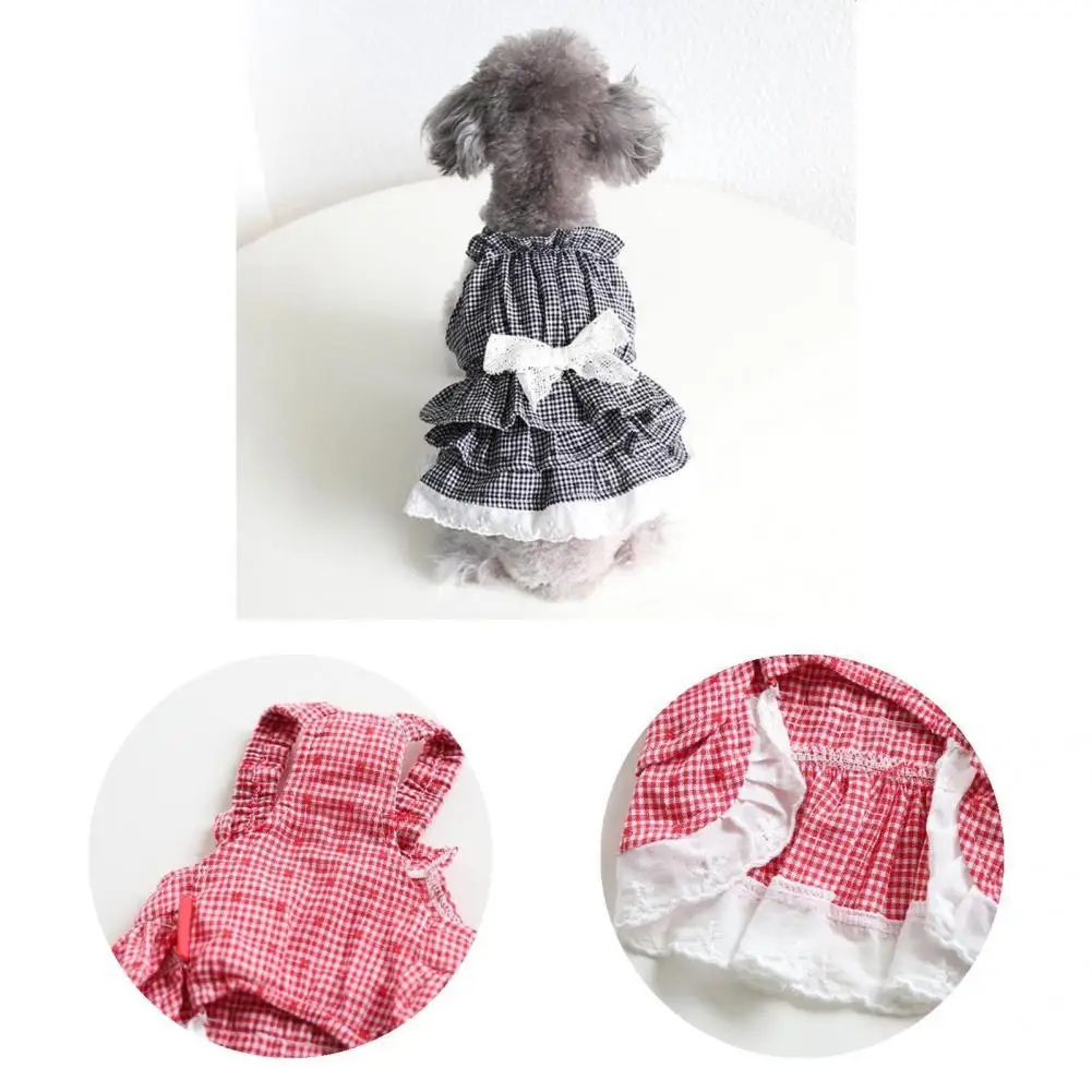 

Fine Workmanship Dog Clothing Lace Bow Tie Dog Dress for Decoration