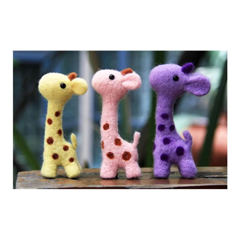 

giraffe wool needlepoint kit needle felt Needlecraft felting DIY handcraft handmade needlework art supplies tool plus
