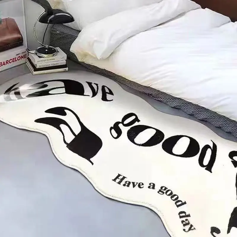 Модный несимметричный толстый ковер смешной прикроватное одеяло для спальни