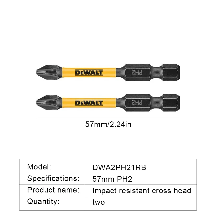 

DEWALT Силовые биты для отверток PH2/PH3/SL8 57/89/152 мм