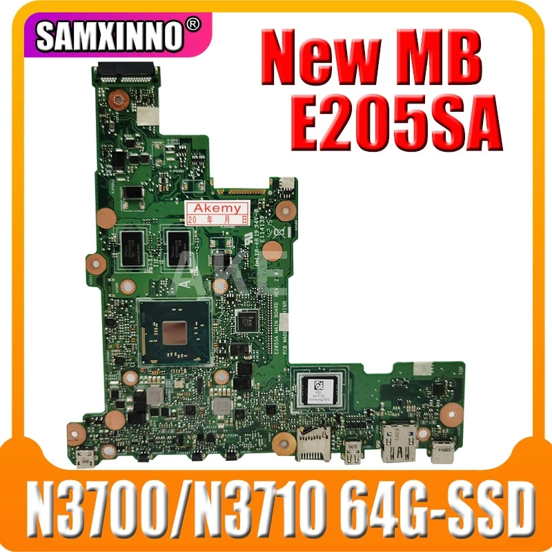 

SAMXINNO E205SA Mainboard For Asus Eeebook Flip E205S TP200S TP200SA 15bl-05u5 laptop motherboard N3700/N3710 64G-SSD