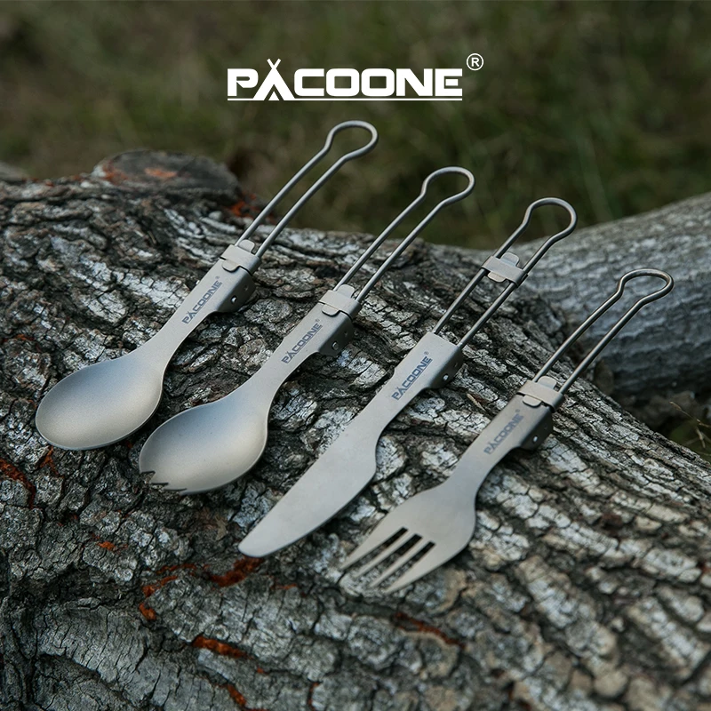 PACOONE уличная посуда для кемпинга и пикника вилка ложка 4 шт./компл. портативная